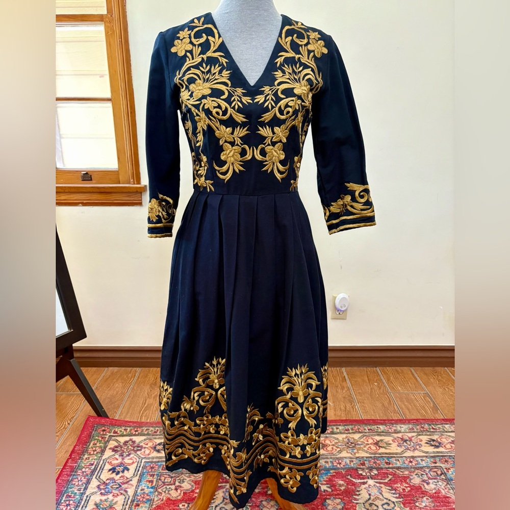 ASOS Black Dress with Gold Embroidery